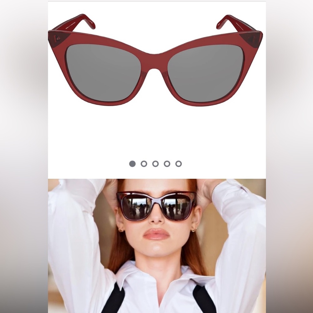 Prive Reveux Madelaine Elegant Red Dark Cherry Cat-Eye Sunglasses